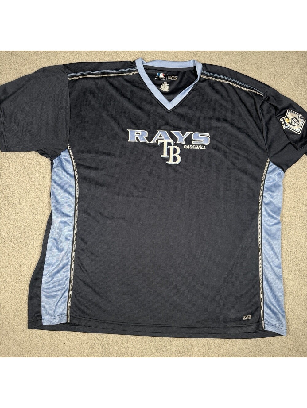 Tampa Bay Rays MLB Baseball Shirt Size 3XL  Blue Performance TX3 Cool